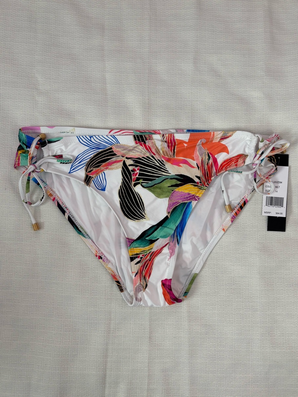 La Blanca Side Tie Bikini Swim Bottom Sz 14 NWT -